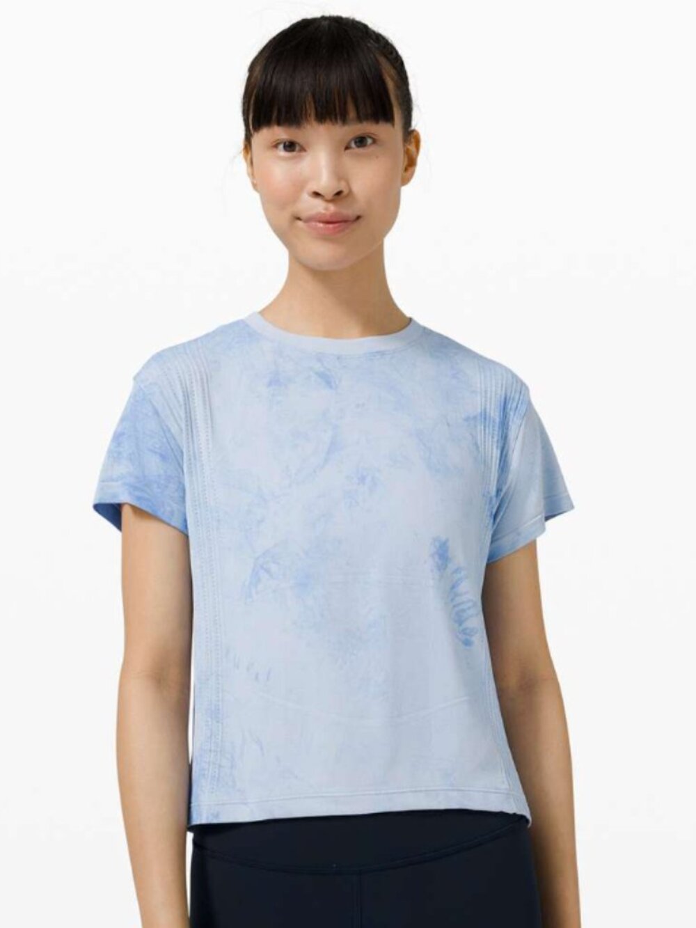 Lululemon Train to Be Short Sleeve *Wash Blue Linen / Chalk Wash Water Drop